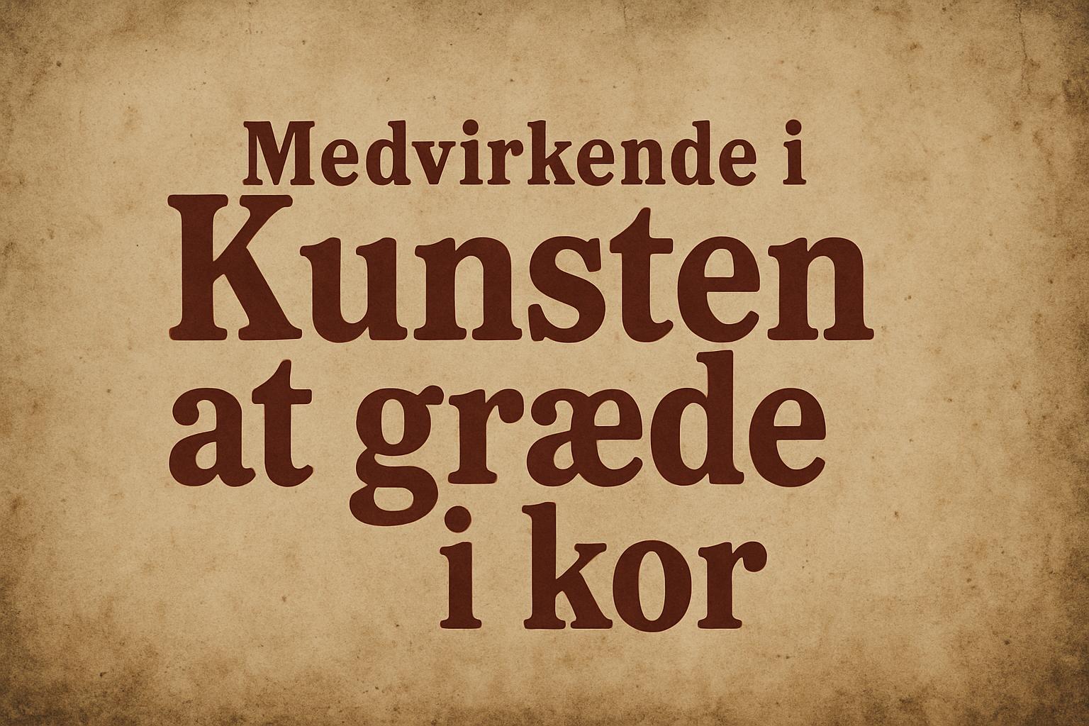 Medvirkende i Kunsten at græde i kor